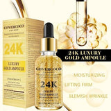 Covercoco 24K - Ampoule de luxe en or solution de soin-Sérum pour visage Hydratant Blanchissant Anti-acné  Anti-âge  Anti-Rides