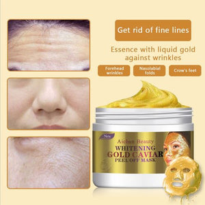 Masque Peel off en or Blanchissant à base d'extraits d'Or et Caviar Antirides Rajeunissement Hydratant 150 ml