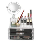 Organisateur Acrylique De Maquillage et Bijoux Avec 3 Tiroirs avec Miroir