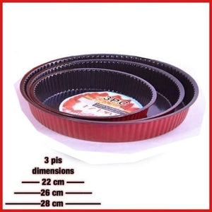 Pack 3 Moules pour Cake en acier inoxydable forme rond 22cm /26cm/28cm