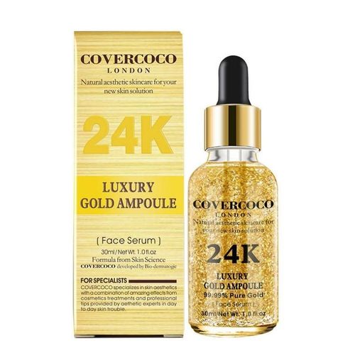 Covercoco 24K - Ampoule de luxe en or solution de soin-Sérum pour visage Hydratant Blanchissant Anti-acné  Anti-âge  Anti-Rides